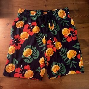 Dragon Ball Z Shorts Mens Small Tropical Floral Sleep Pajama Lounge Mens Anime